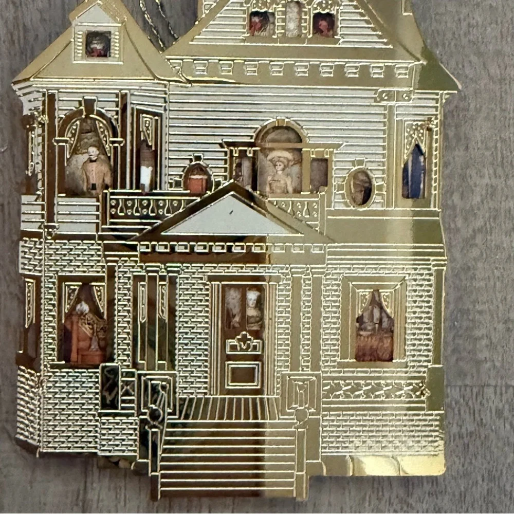 Victorian House Gold Dark Academia Whimsigoth Christmas Ornament 🎄